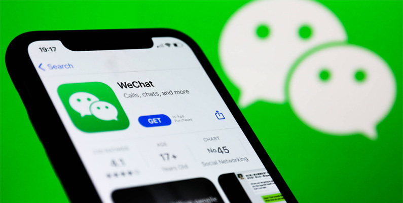 10 största sociala medierna på internet, sjätte plats: WeChat.