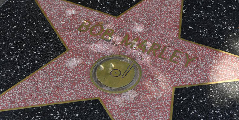 Bob Marley tog emot sin Hollywoodstjärna på Walk of Fame postumt 2001. Ceremonin ägde rum på vad som skulle ha varit hans 56-årsdag. 2017 blev hans stjärna dock vandaliserad, vilket krävde reparationer till en kostnad av 3 000 dollar.