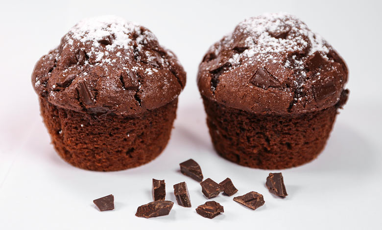 Opskrift på chokolademuffins med chokoladestykker