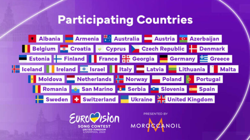 37 landen nemen deel aan het Eurovisiesongfestival 2023.