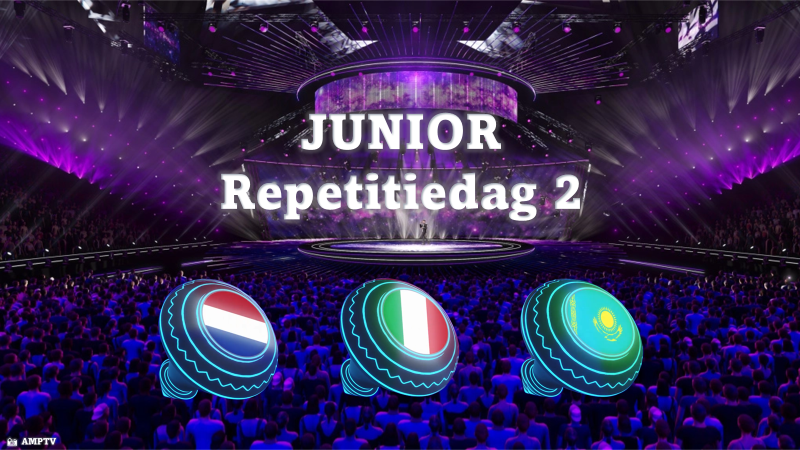 Junior LIVE| Eerste repetitie van Nederland, Italië en Kazachstan.
