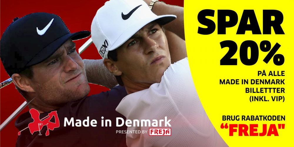 FREJA kampagne på Made in Denmark billetter SPAR 20 19hul.dk golf