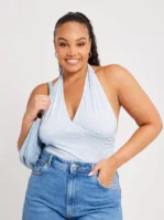 NLY Trend - Halternecktoppar - Blå Mönstrad - In Love Halterneck Top - Toppar & T-shirts