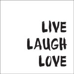 Tile Junkie Live Laugh Love Transparent Black