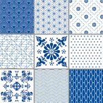 Tile Junkie Transparent Blue Pattern 9 st