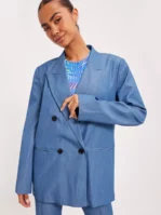 Co'couture - Kavajer & Blazers - Blue - Denim Oversize Blazer - Kavajer & Blazers