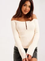 Helmut Lang - Stickade tröjor - Winter White - Eyelet Top.Cool Hook - Tröjor - Knitted sweaters