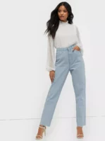 Missguided - Straight jeans - Light Blue - Riot High Waisted Plain Mom Jeans - Jeans