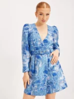 Co'couture - Festklänningar - Blue - Rea Jacquard Dress - Klänningar