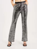 Co'couture - Utsvängda byxor - Silver - Mirror Flare Pant - Byxor
