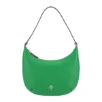 Manu Atelier Gräsgrön läder mini hobo axelväska Grön, Dam