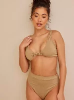 Missguided - Bikiniöverdelar - Brown - Tie Front Bikini Top - Bikinis