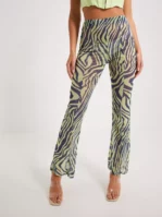 Missguided - Utsvängda byxor - Yellow - Split Hem Trousers - Byxor