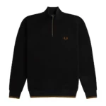 Fred Perry Halva zip -jumper Svart, Herr