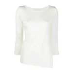 Majestic Filatures Round-neck Knitwear Vit, Dam