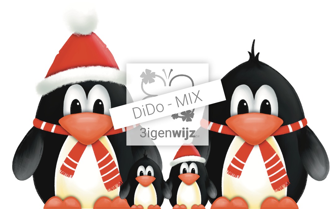 Pinguin Pilou rood clipart mix etalage4