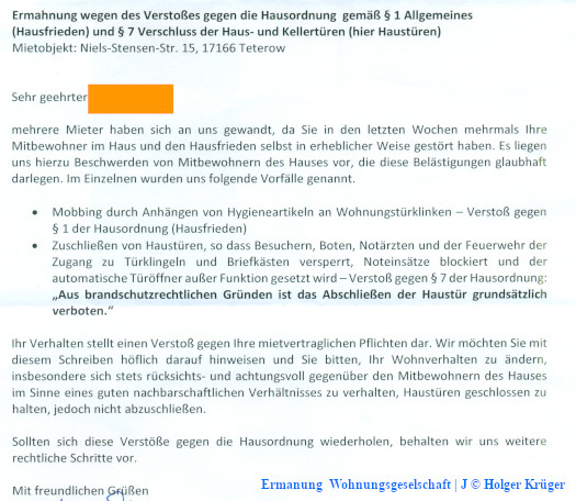 Ermanung Wohnungsgeselschaft