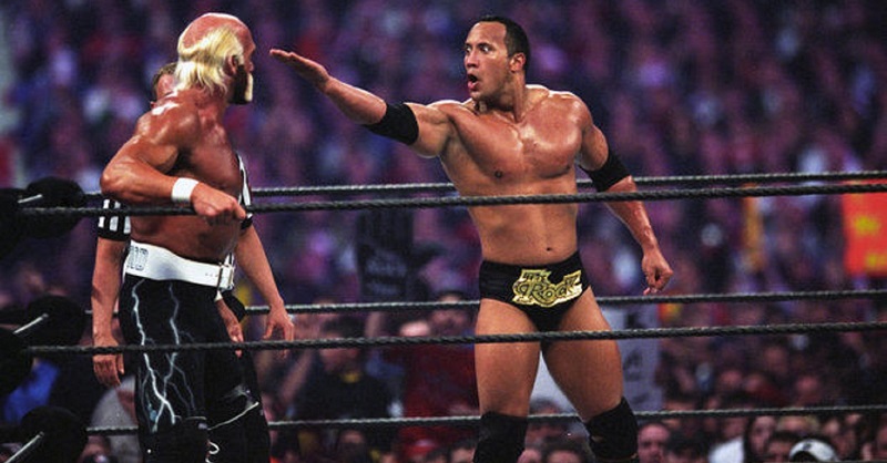 Hulk Hogan The Rock Wrestlemania