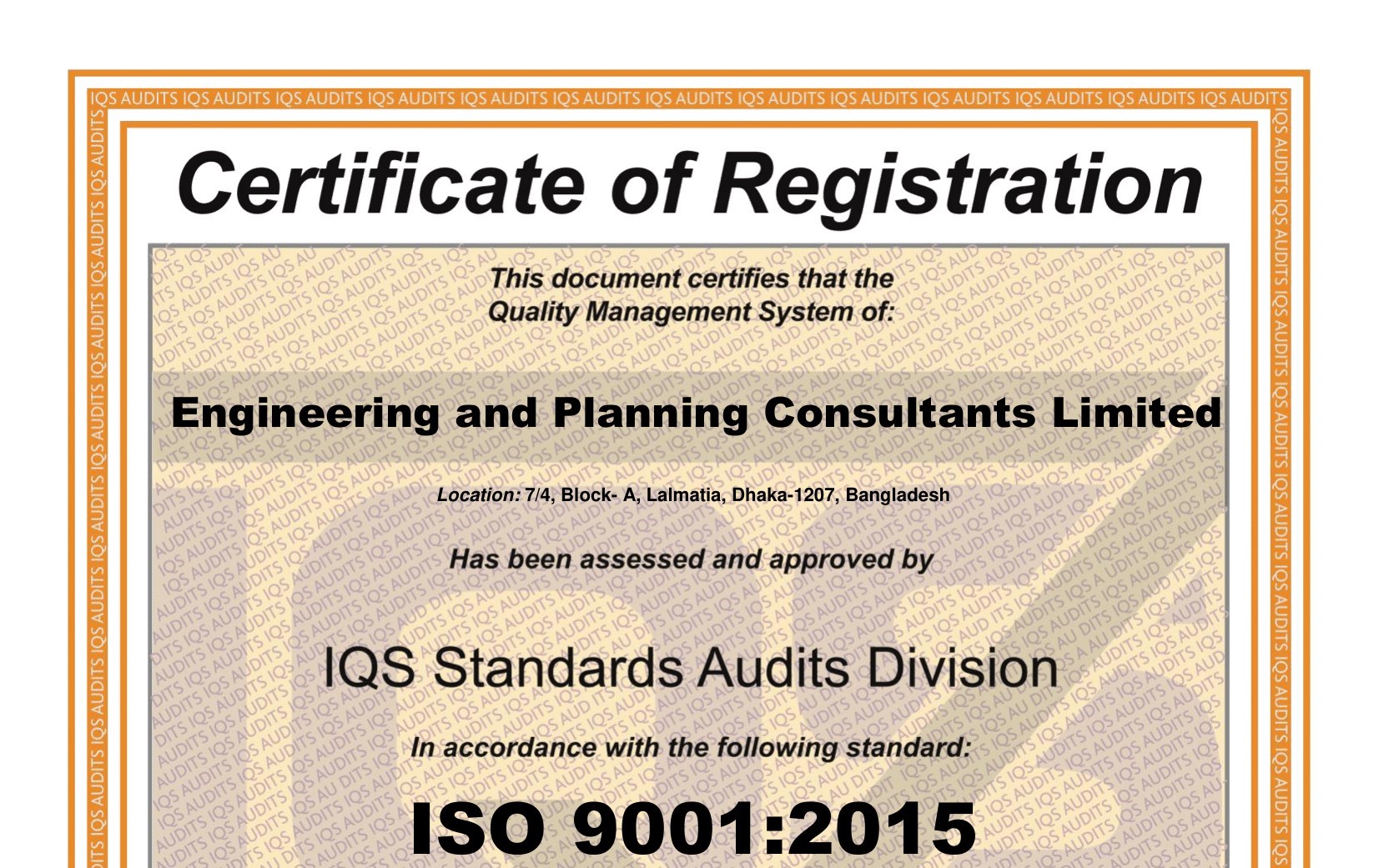 ISO 9001 2015 Certificate