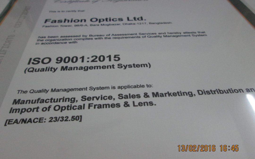 ISO 9001 2015 Certificate