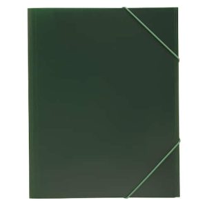 3-klaffsmapp med elastiska gummiband, A4, färgad polypropylen, grön