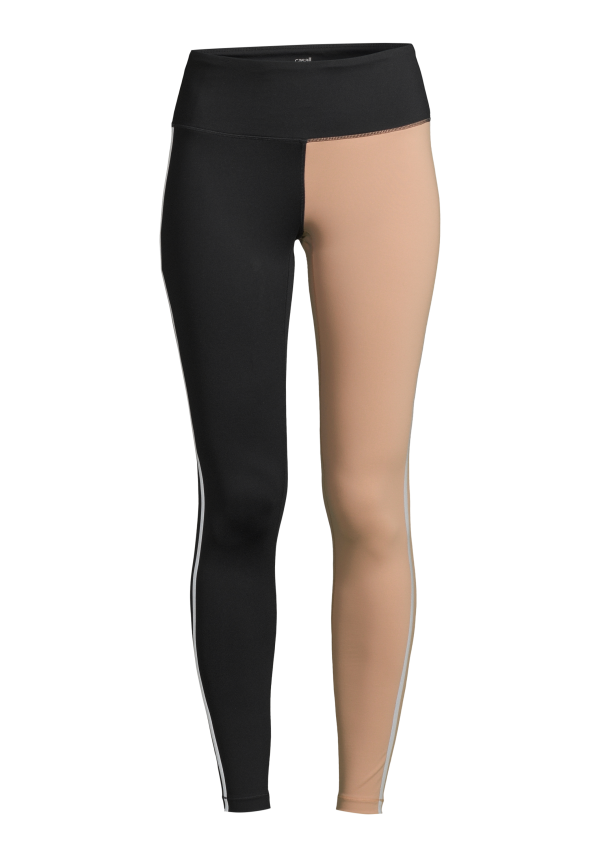 Block High Waist Tights - Black/Clean Beige