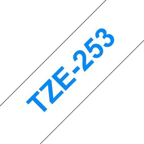 Brother Tape TZE253 24mm blå på vit