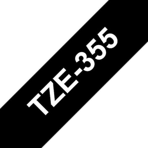 Brother Tape TZE355 24mm vit på svart