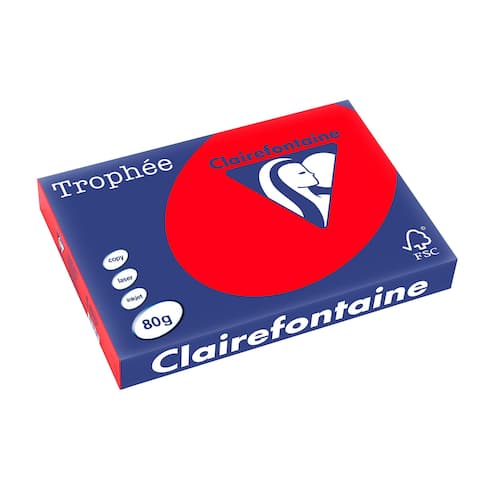 Clairefontaine Trophée A3 80 g färgat papper röd