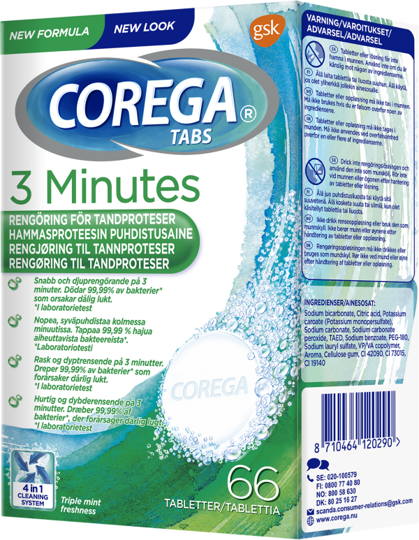 Corega Tabs 3 min 66 st