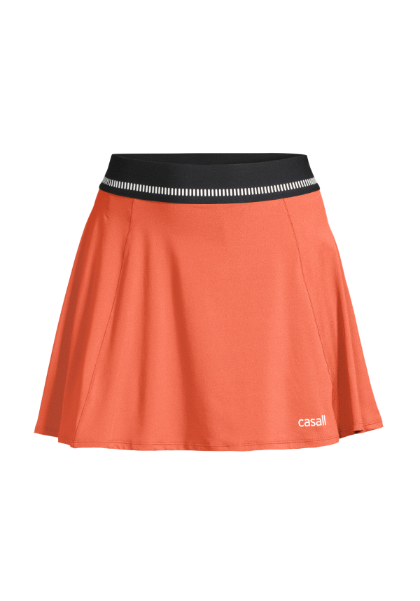 Court Elastic Skirt - Papaya Red