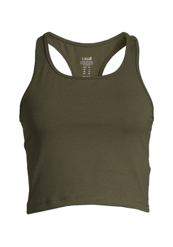 Crop Rib Racerback - Forest Green