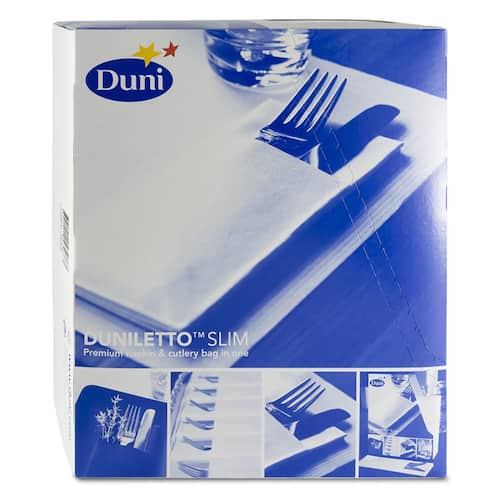 Duni Tunn Duniletto-engångsservett, enfärgad, C-vikt, 33 cm, vit