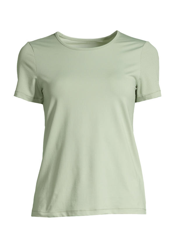 Essential Mesh Detail Tee - Calming Green