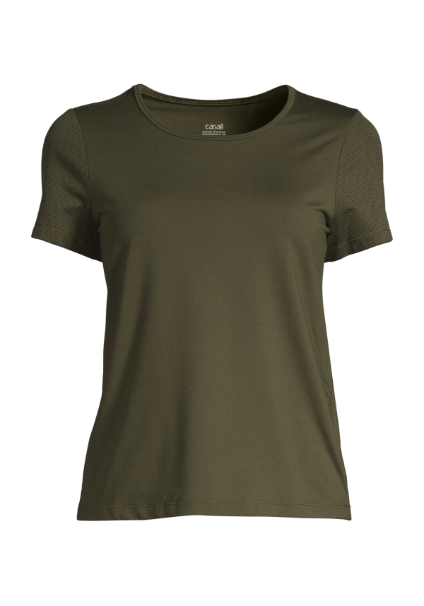 Essential Mesh Detail Tee - Forest Green