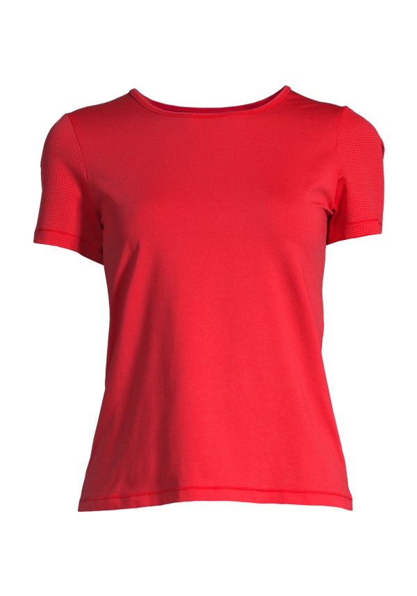 Essential Mesh Detail Tee - Impact Red