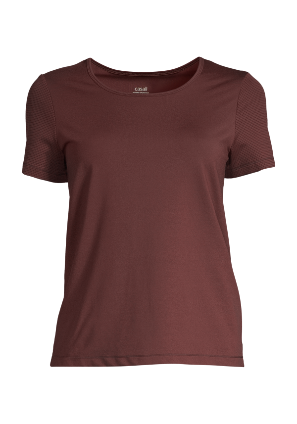 Essential Mesh Detail Tee - Mahogany Red