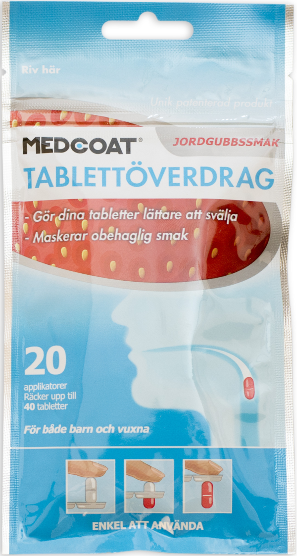 Medcoat tablettöverdrag, 20 applikatorer, smak jordgubb 20 styck