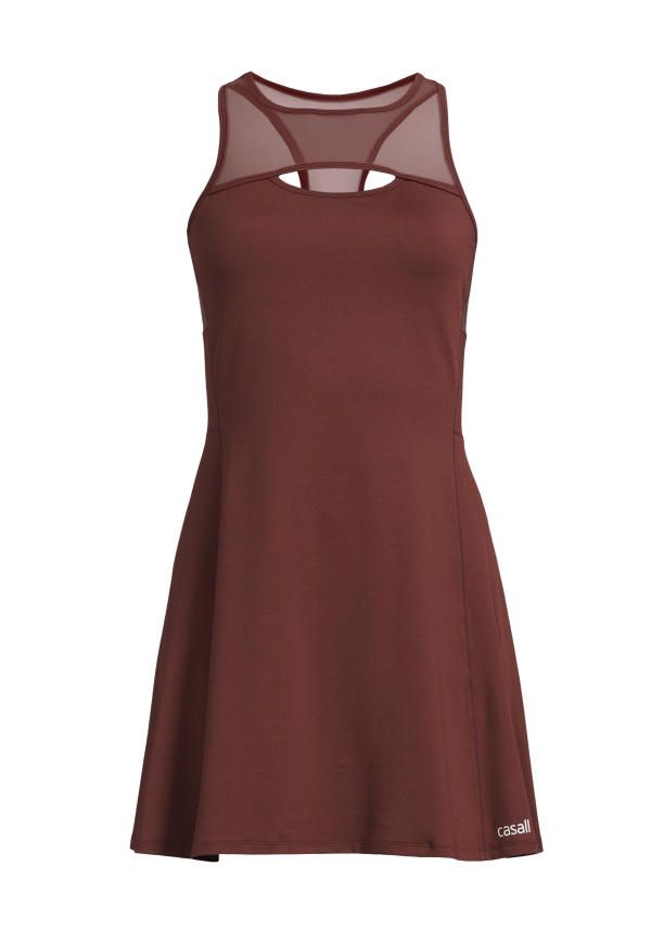 Power Court Dress - Mahogany Red