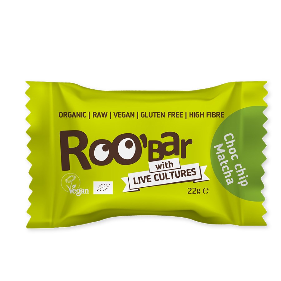 Roo Bar with live cultures CHOC CHIP MATCHA 22 G ABCdirekt.se