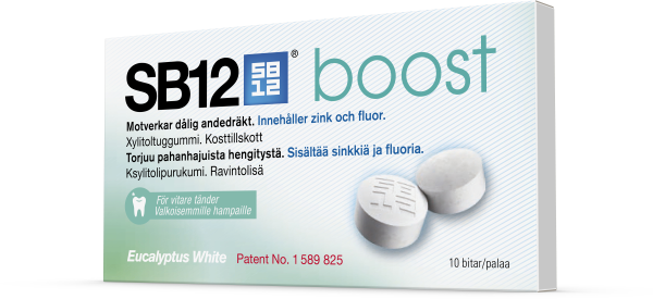 SB12 Boost Eucalyptus White Tuggummi 10 st