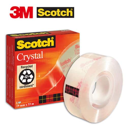 Scotch® Crystal Clear tejp, genomskinlig, 19 mm x 33 m