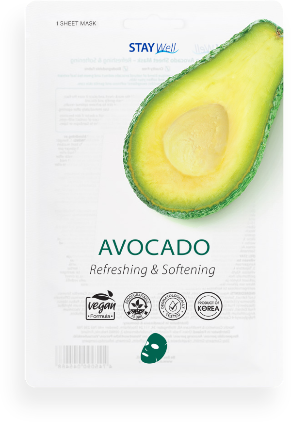 Stay Well Vegan Sheet Mask Avocado 20 g