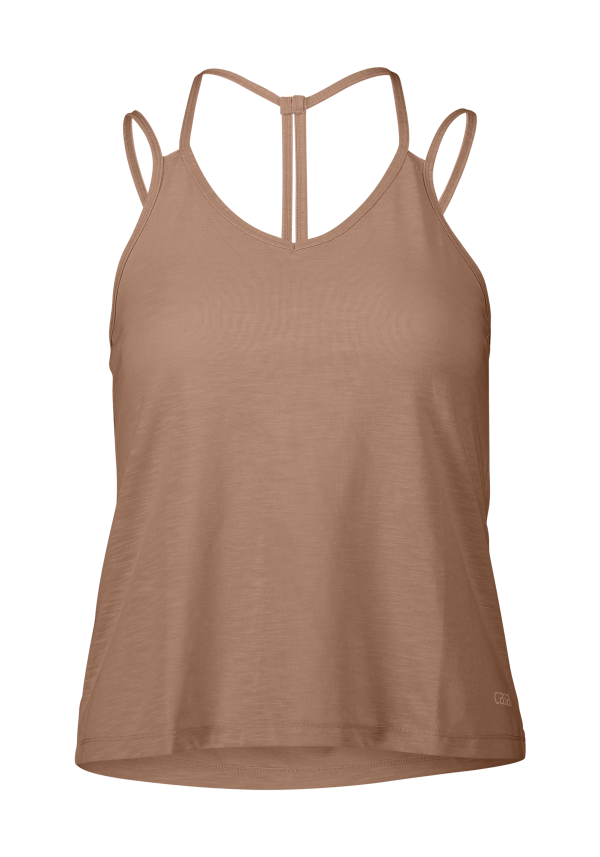 Texture Strap Tank Detailed Back - Clay Brown