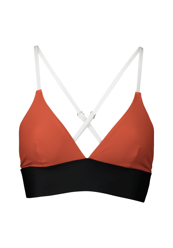 Triangle Bikini Top - Dk Papaya Red