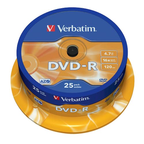 Verbatim DVD-R 4,7 GB, 16X spindel