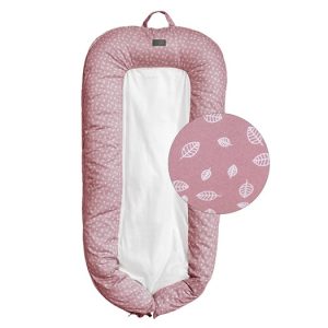 Vinter&Bloom babynest, nordic leaf soft pink