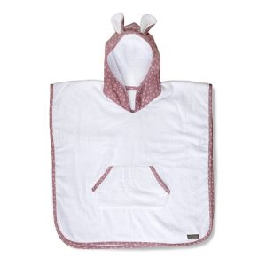 Vinter&Bloom badponcho Nordic Leaf, soft pink