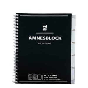 Wide Design Ämnesblock A4 70g 5 flikar