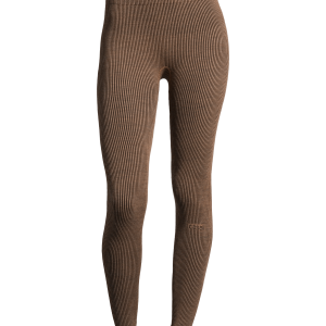 Wool Rib Tights - Black Beige Rib